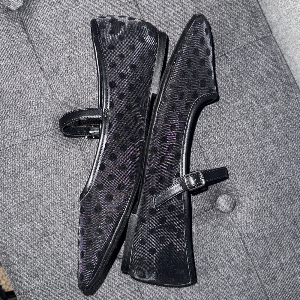 Torrid Black Mary Jane Flats with Polka Dots 8.5WW - Picture 3 of 5